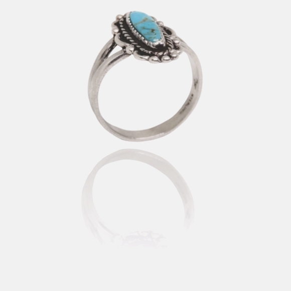 Native American Bell Trader Designer Sterling Silver Turquoise Ring - Picture 4 of 6
